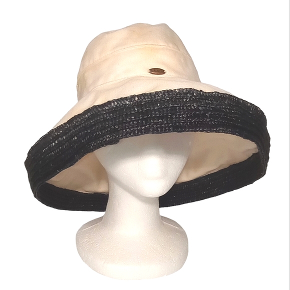 Scala Women\'s Black and Cream Wide Brim Hat Scala Women main image 2